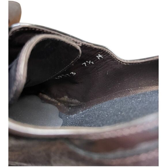 STUART WEITZMAN Made in Spain Pewter Silver Leather Lace Up Ankle Shoes Sz 7.5 - Picture 6 of 8